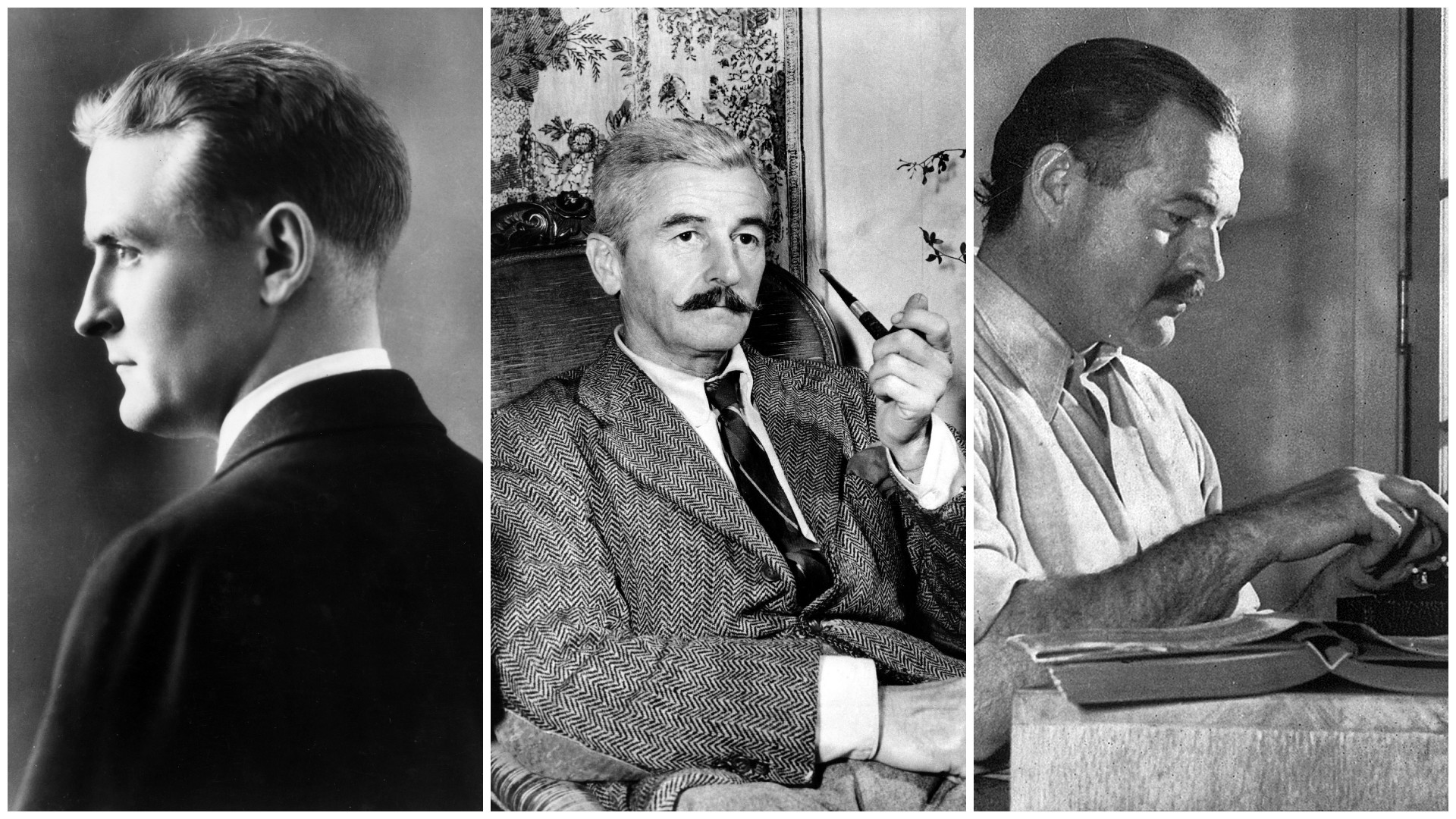F. Scott Fitzgerald, William Faulkner, Ernest Hemingway