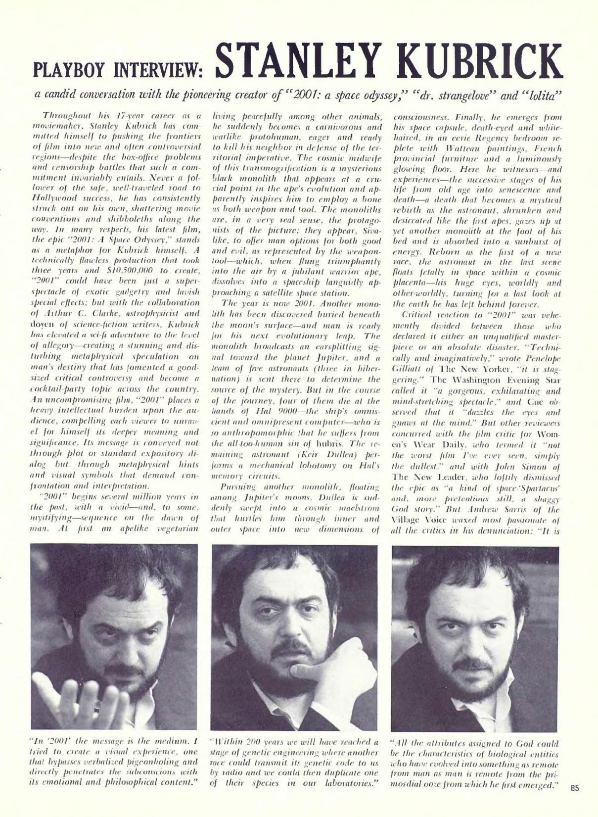 Playboy interview - Stanley Kubrick