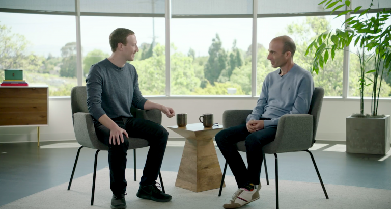 Mark Zuckerberg and Yuval Noah Harari