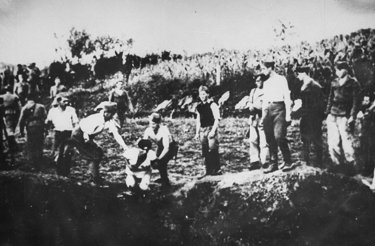 Ustaše Militia execute prisoners near the Jasenovac concentration camp