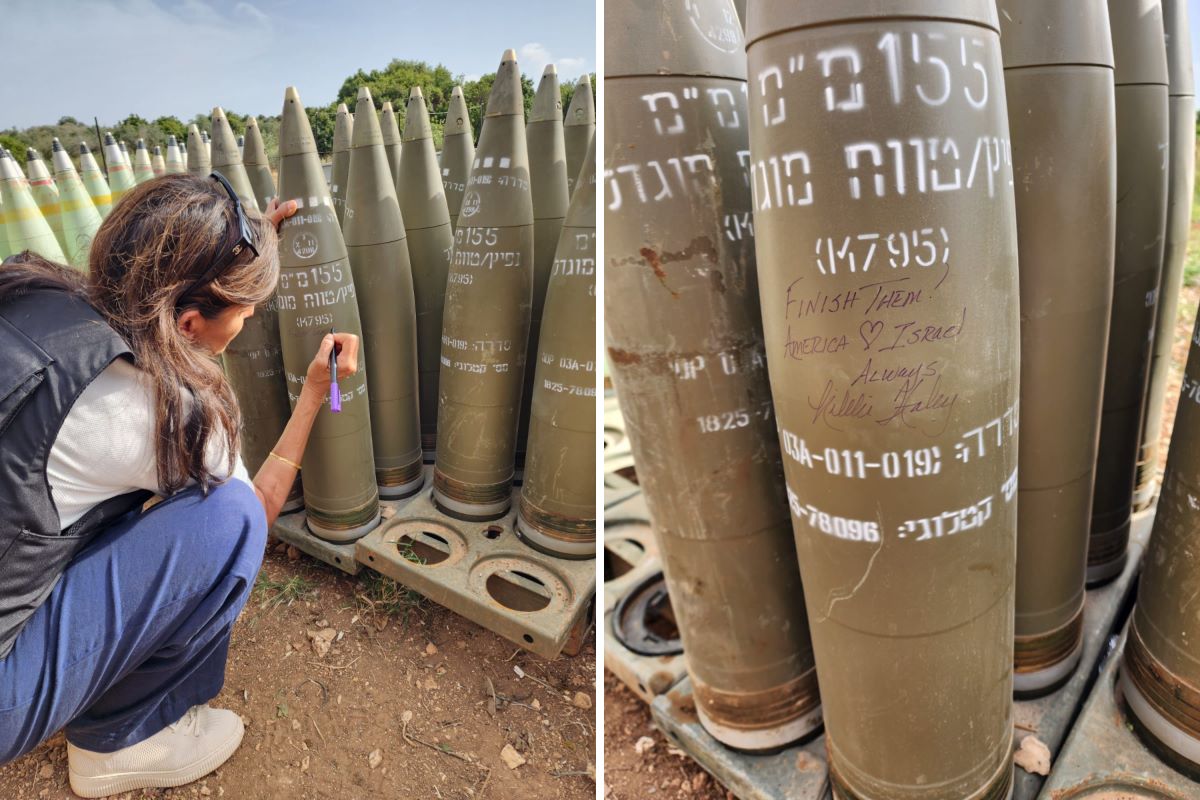 Nikki Haley signs Israel artillery shell