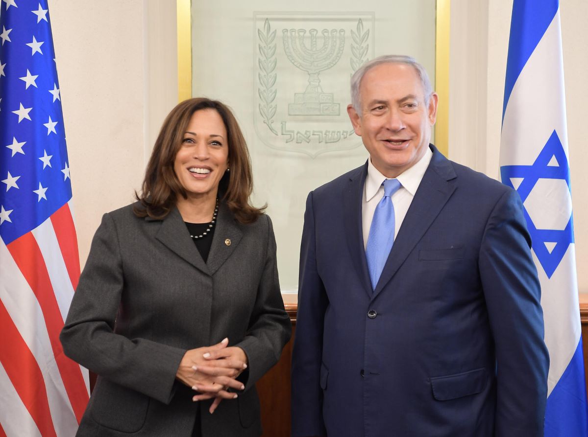 Kamala Harris with Benjamin Netanyahu